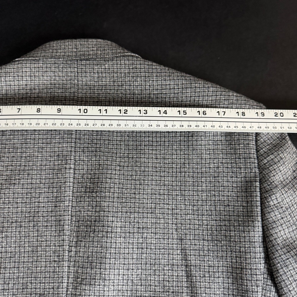Jos‎ A Bank Signature 43L Gray Plaid 100% Wool Tailored Fit Blazer Coat - Picture 10 of 10